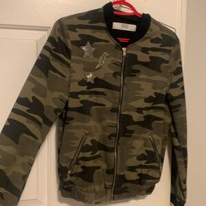 camo denim bomber jacket